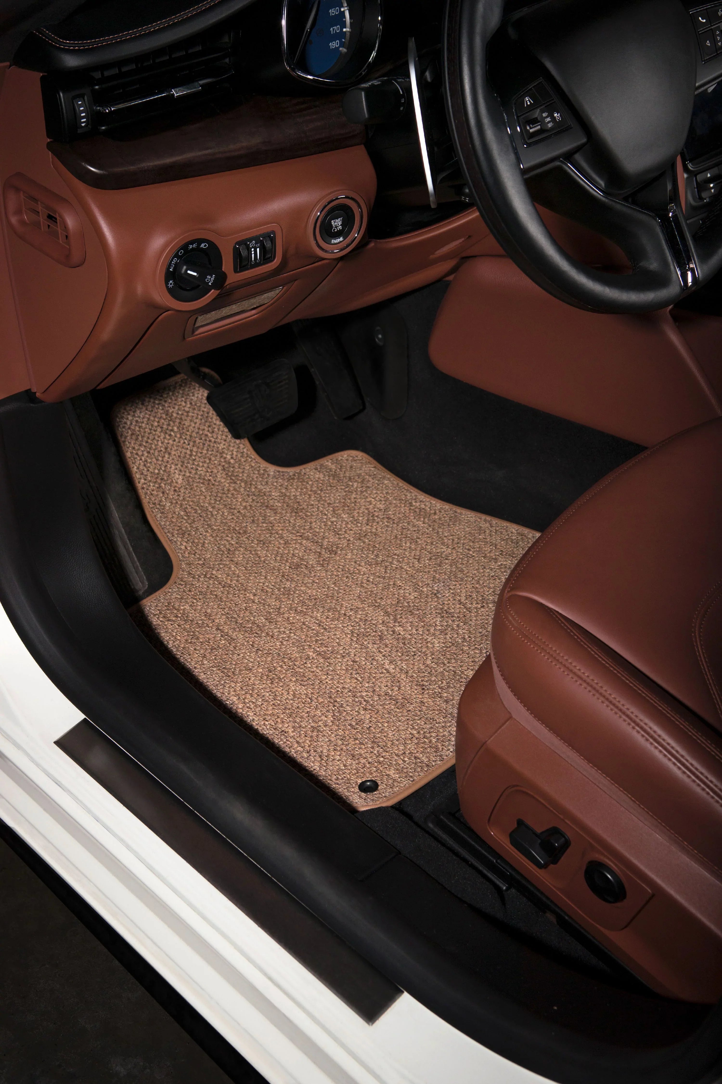 Ford Explorer Beige All-Weather Textile™ Carpet Car Mats, Custom Fit for 2015, 2016, 2017, 2018, 2019 - Large Cargo Mat (w/ Rear Seat Down)