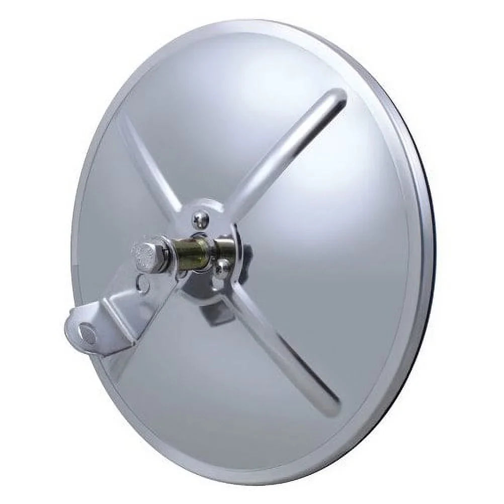 (1) 8.5" Round Convex Truck Semi Mirrors / Stainless Steel Housing / Center Stud