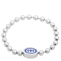 Gucci Interlocking  Boule Chain Sterling Silver Blue Enamel Bracelet, Size 16 - Yba753437001