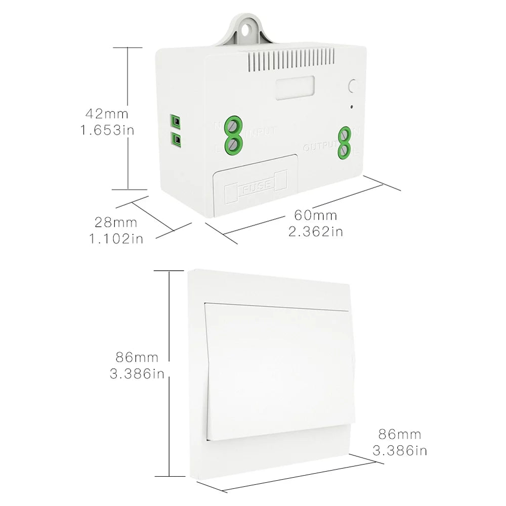 110-230V Wireless Switch and Receiver Kit Self-powered Switch Remote Control Fixture