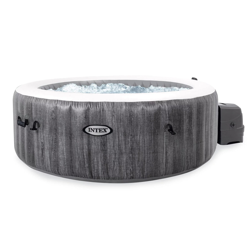 Intex PureSpa Greywood Inflatable Hot Tub Bubble Jet Spa w/ Tray Accessory