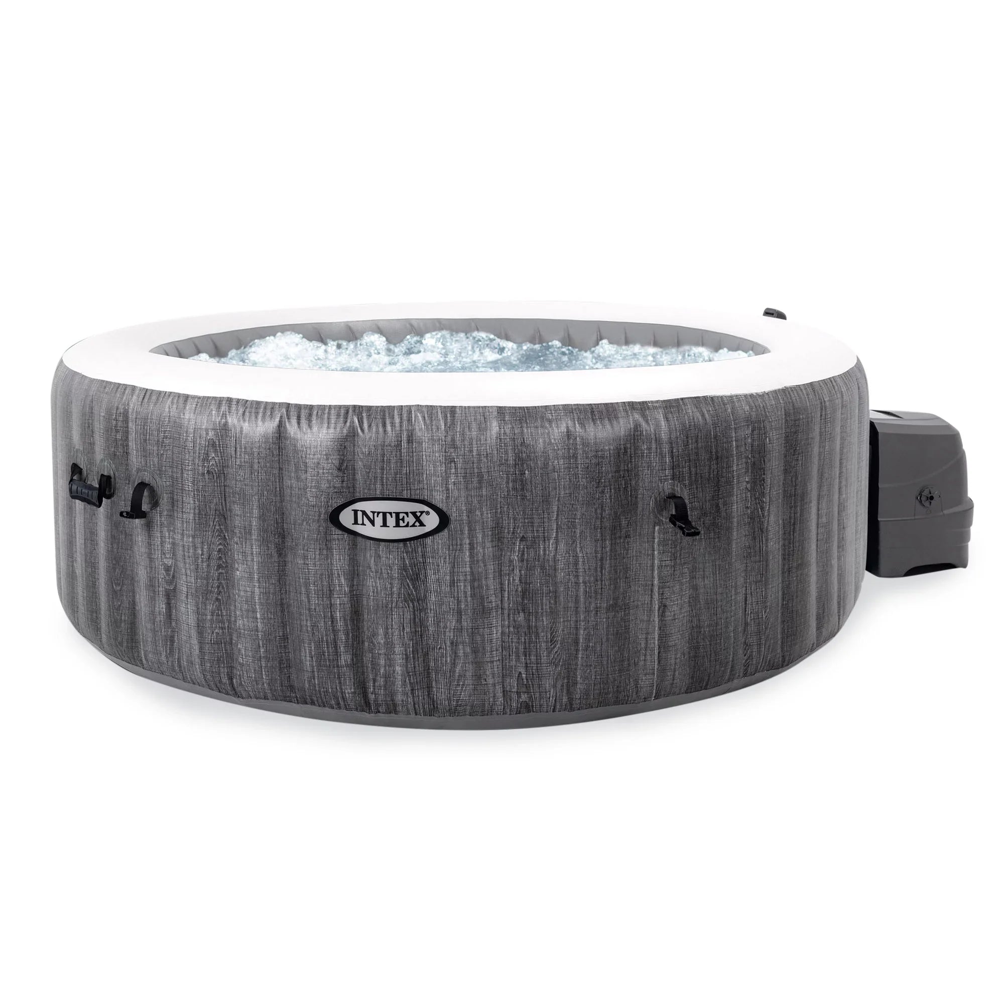 Intex PureSpa Greywood Inflatable Hot Tub Bubble Jet Spa w/ Tray Accessory
