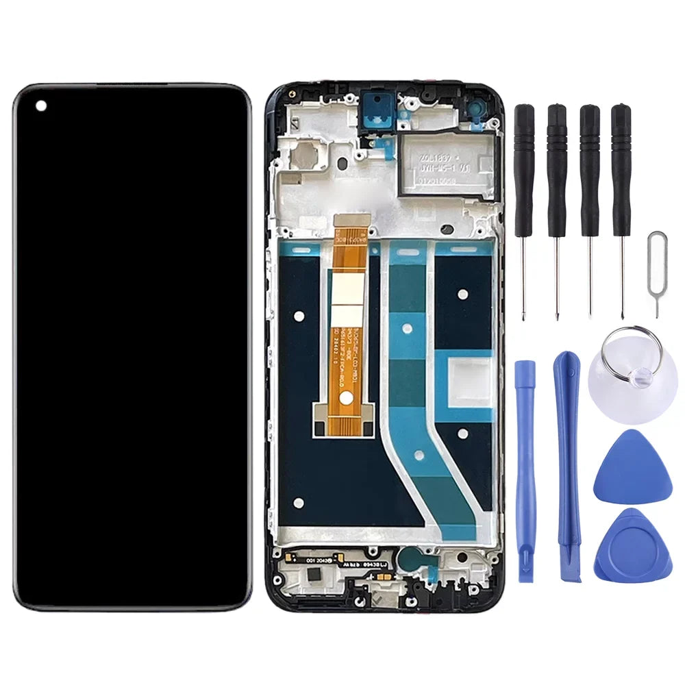 For OnePlus Nord   Digitizer Full Assembly with Frame   Screen (Black)