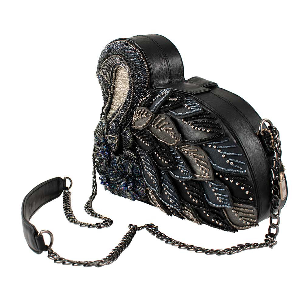 Mary Frances Swanky Swan Black Swanky Swan Crossbody Handbag New