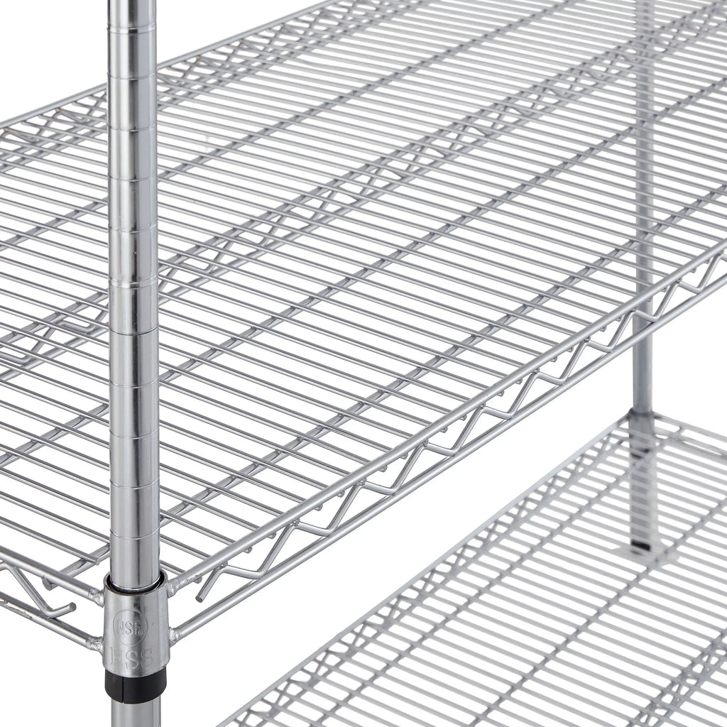 Hyper Tough Steel 4-Tier Storage Shelf Unit 72" x 60" x 24", 4000lb Total Capacity, Chrome