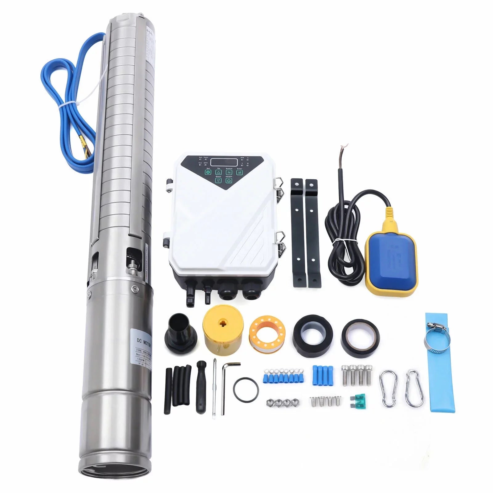 4" 2  110V Solar Water Pump Submersible  Controller Kit  Deep Well Pump