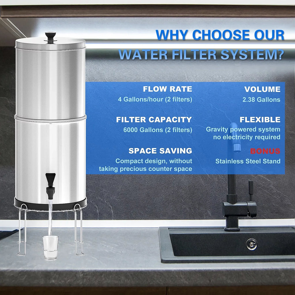Tomshoo Water Filter System Purify Water for Camping Hiking Emergency Preparedness