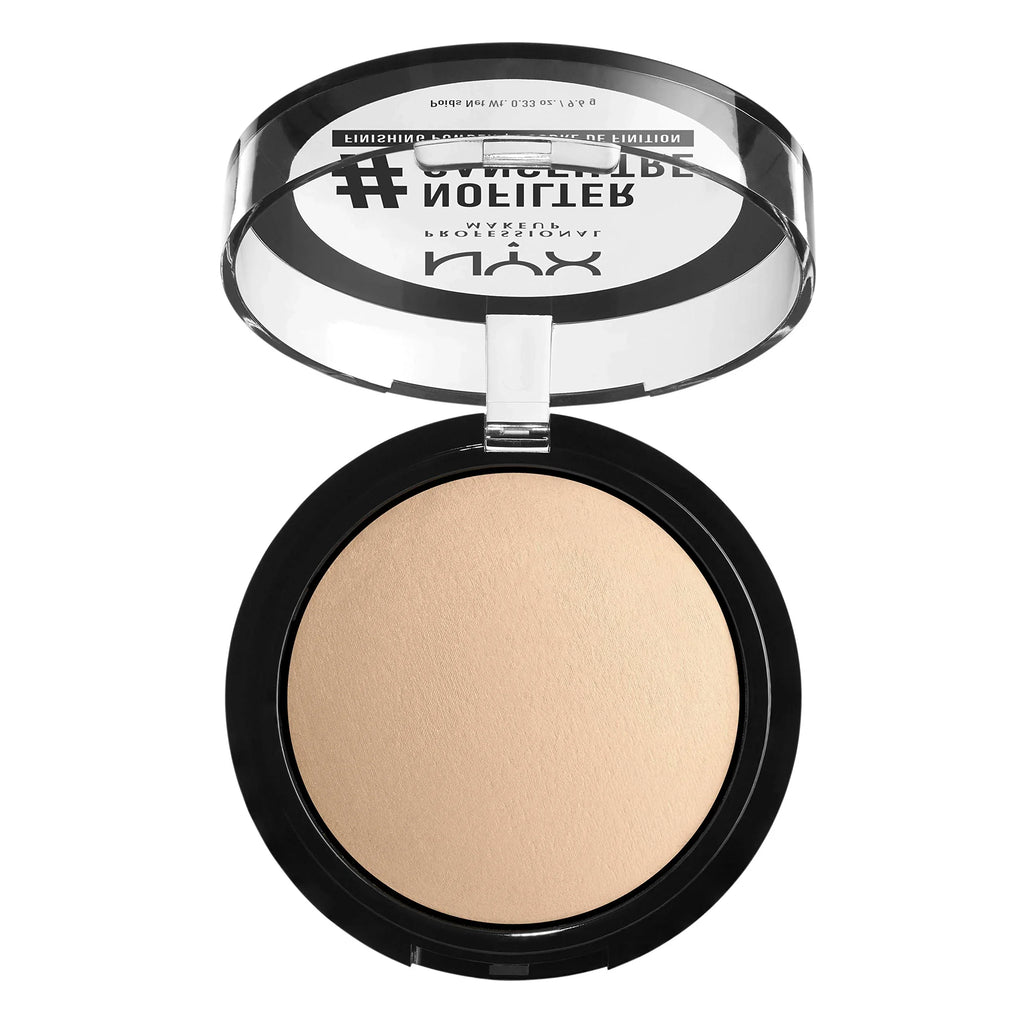 Nyx Professional Makeup #Nofilter Finishing Powder, Pressed Setting Powder - Light Beige