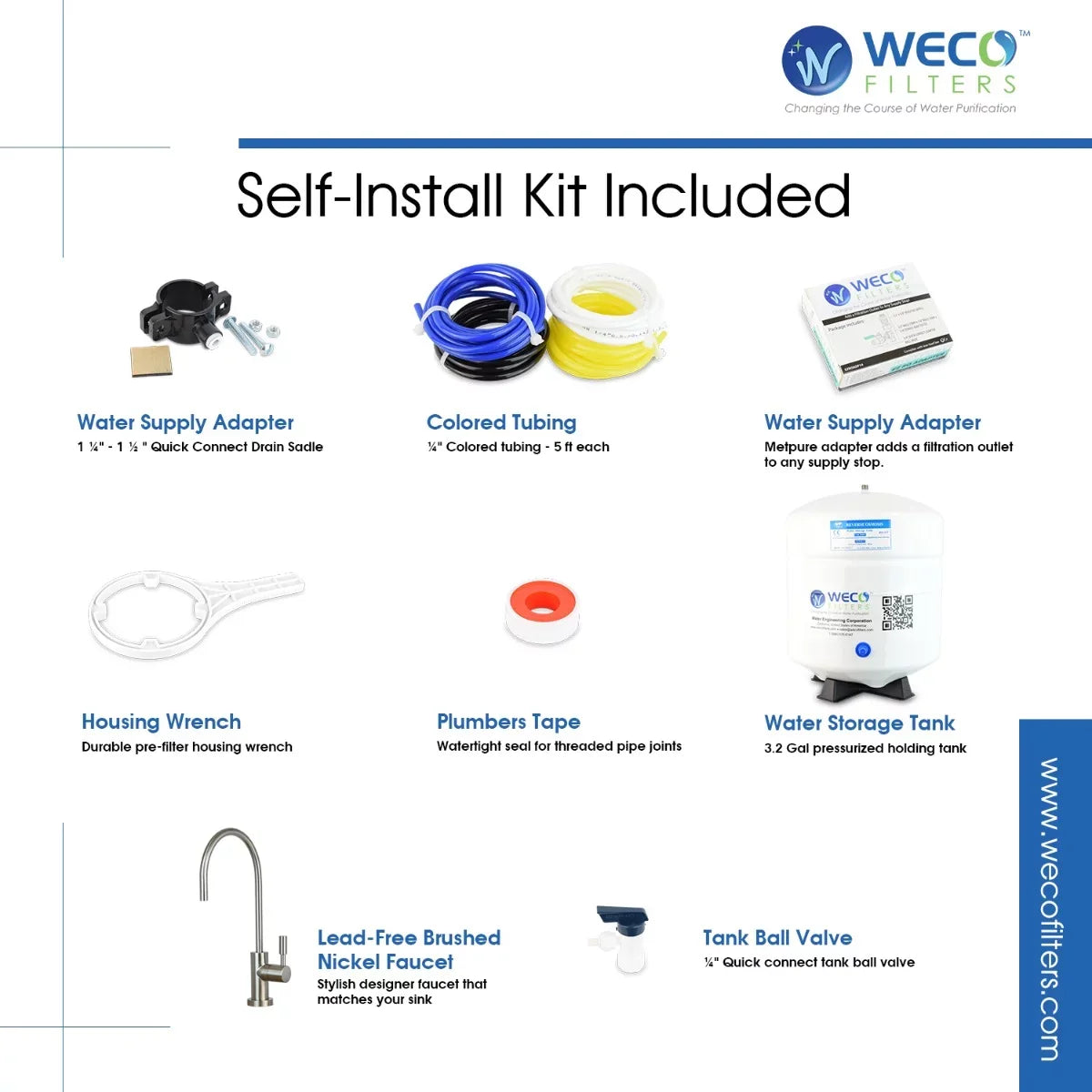 '-75GS-10EXTRA.5 High Efficiency Reverse Osmosis Drinking Water Filtration System with Bacteriostatic Filter