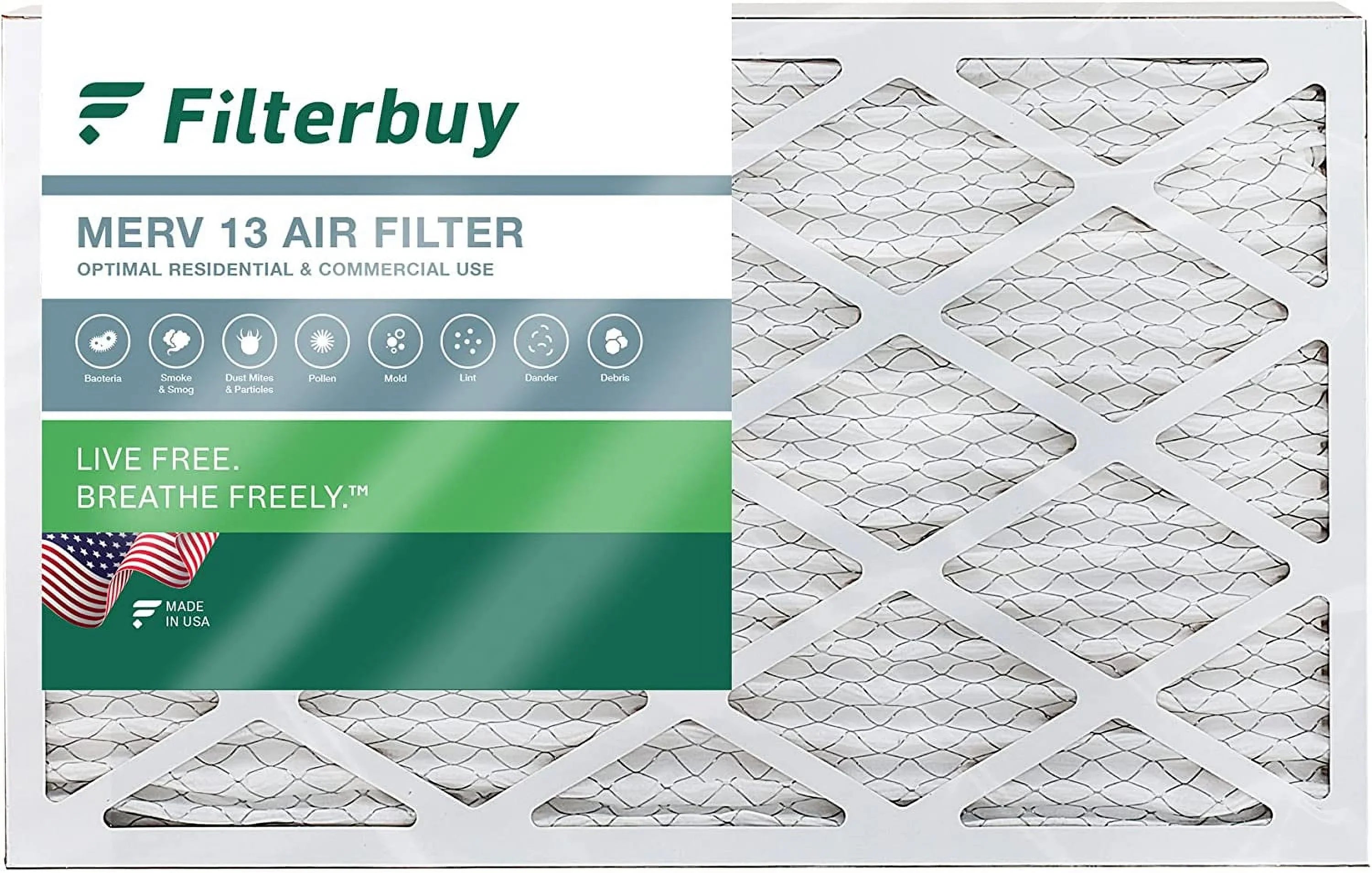 Filterbuy 16x25x2  13 Pleated   Furnace Air Filters (1-Pack)