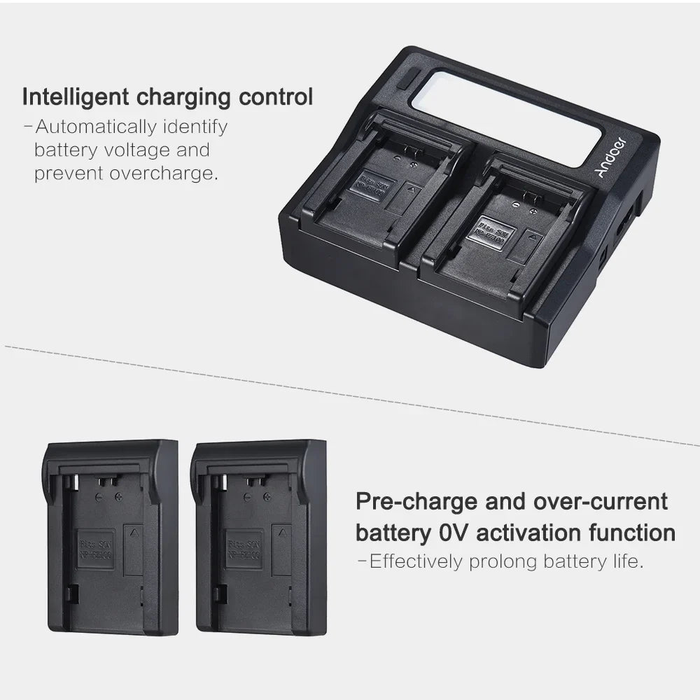 Andoer - Dual Channel  Battery Replacement for