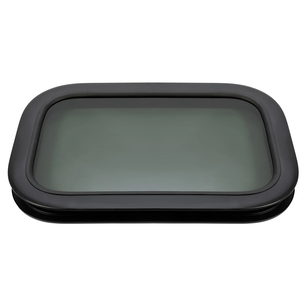 Kojem  Window Black Universal for Camper Vertical Trailer Rip-Up Cargo Powder Coated Glass Steel
