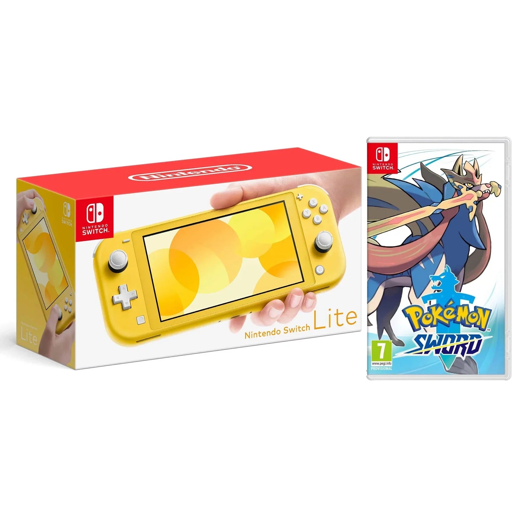 Nintendo Switch Lite 32GB Yellow and Pokemon Sword Bundle - Import with  Plug