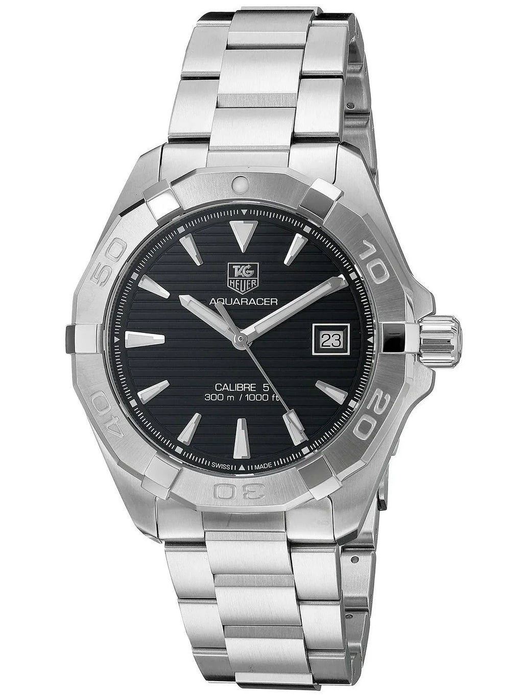 Heuer Men's 40mm Steel Bracelet & Case Automatic Black Dial Analog Watch .