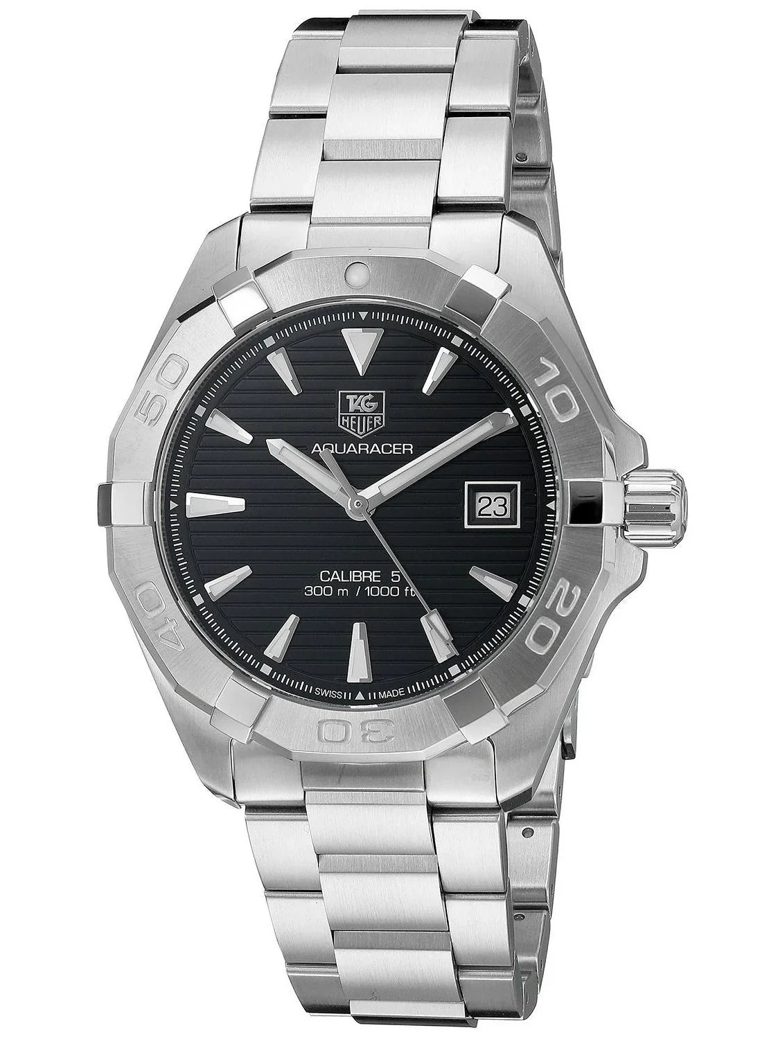 Heuer Men's 40mm Steel Bracelet & Case Automatic Black Dial Analog Watch .