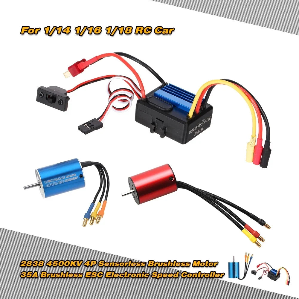 Andoer  Accessories,1/16 1/18Speed 1/14 1/16 1/18Car 35a Esc Speed Esc Speed 1/14 4500kv 4p Motor 2838 4500kv 4p Motor 35a Esc 4p Motor 35a 1/14 1/16 1/18 Mewmewcat Eryue