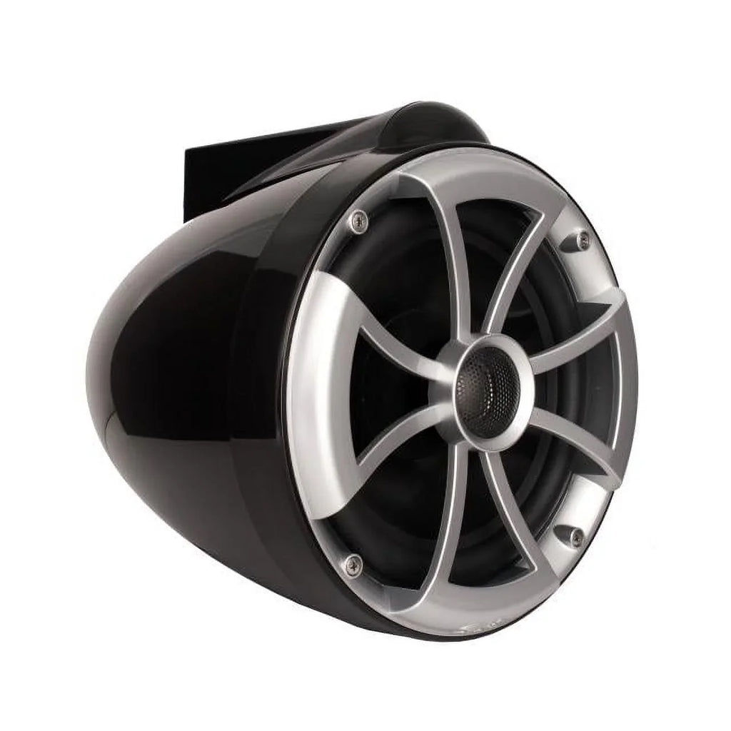 Wet Sounds - 8" Black Tower Speakers with Stainless Steel  Fixed Clamps &  600 Watt Amplifier