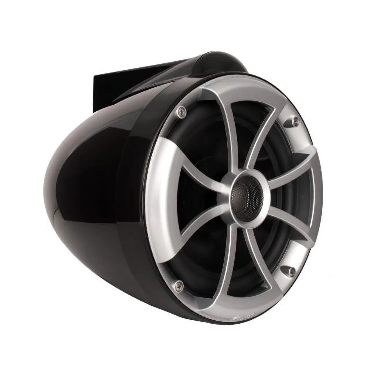 Wet Sounds - 8" Black Tower Speakers with Stainless Steel  Fixed Clamps &  600 Watt Amplifier