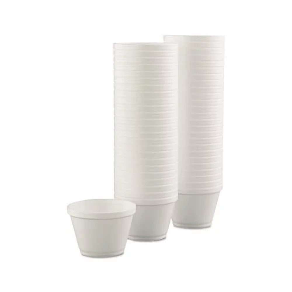 Dart Foam Containers, 6 oz, White, 50/Bag, 20 Bags/Carton -