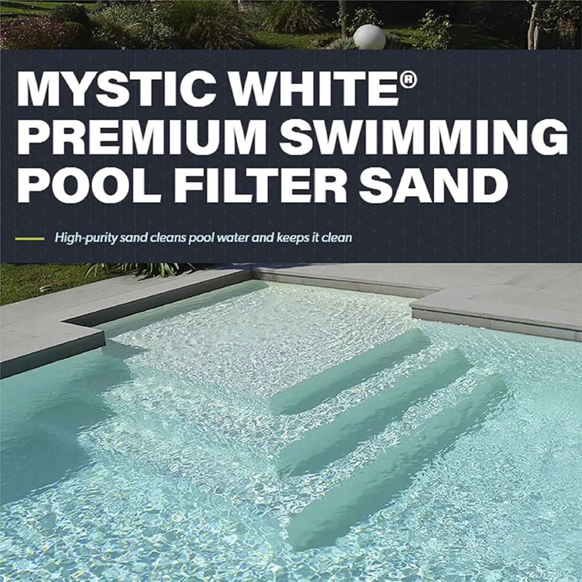 .. Silica 50lbs Mystic White  Swimming Pool Filter Sand, White (2 Pack)