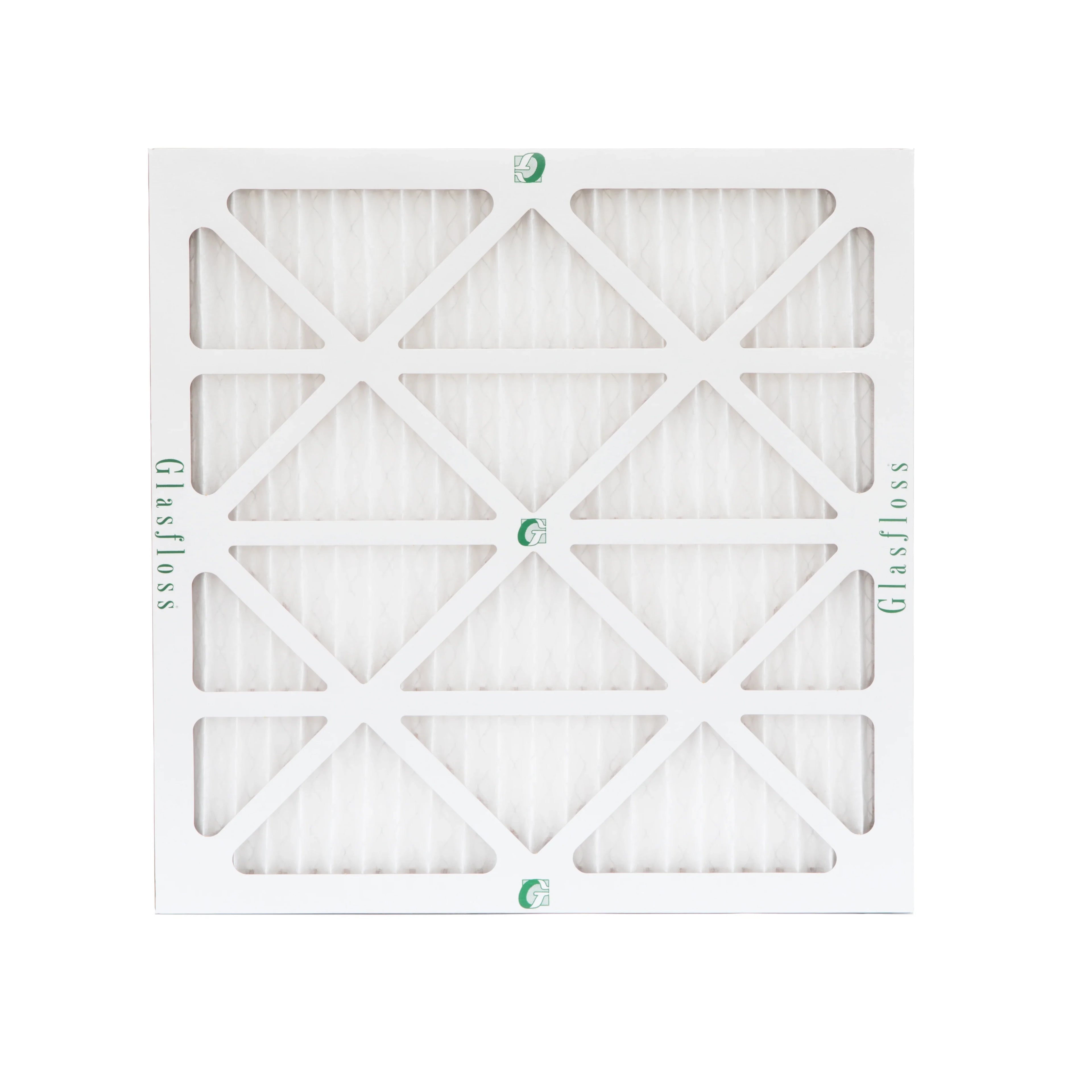 12 Pack of 24x24x1  10 Pleated Air Filters by Glasfloss. Actual Size: 23-3/8 x 23-3/8 x 7/8