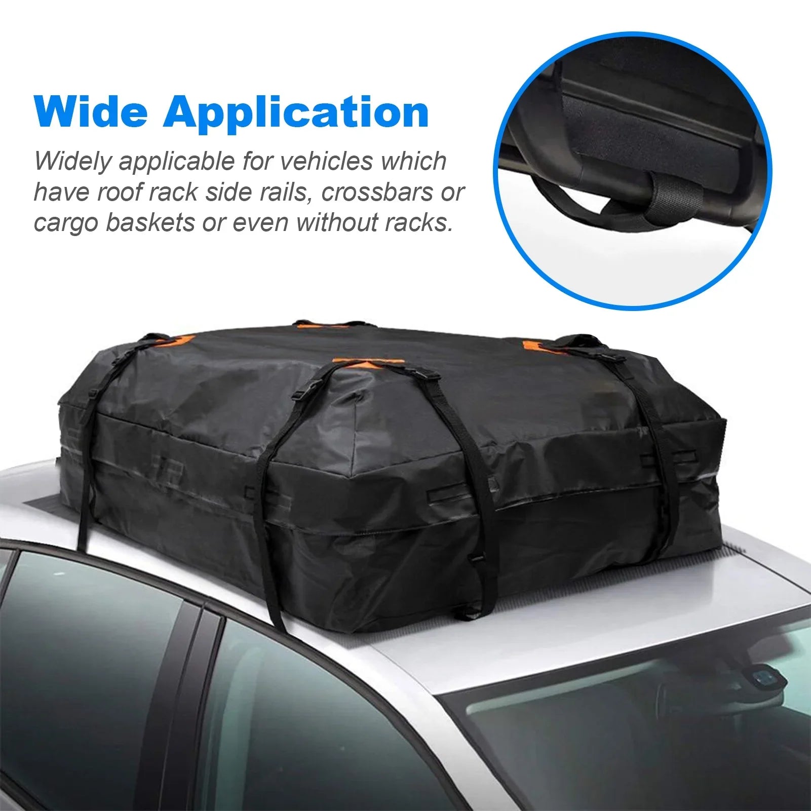 Htovila 600D Waterproof Cargo Bag Car Roof Cargo Carrier Universal Luggage Bag Storage Cube Bag for Travel Camping