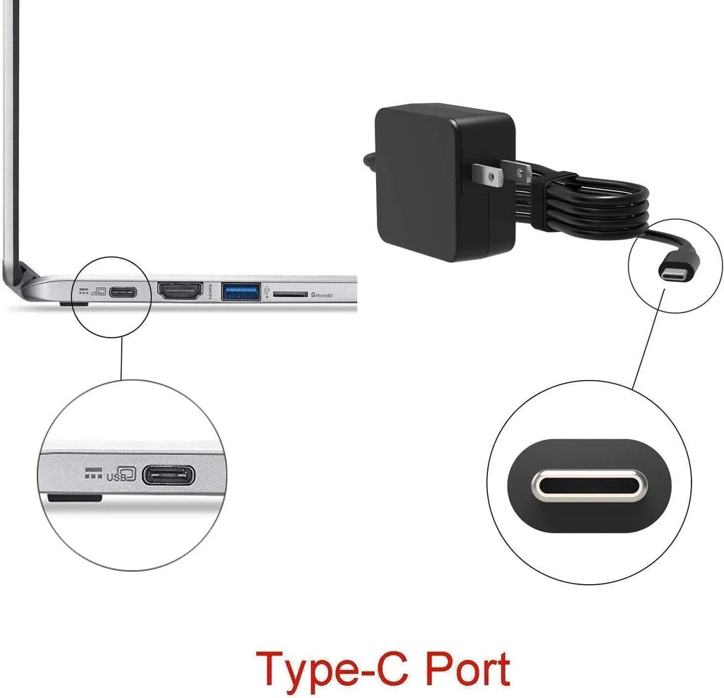 Guy-Tech 65W Max Type- Adapter Compatible for Dell  13 7390 2-in-1 Power Supply
