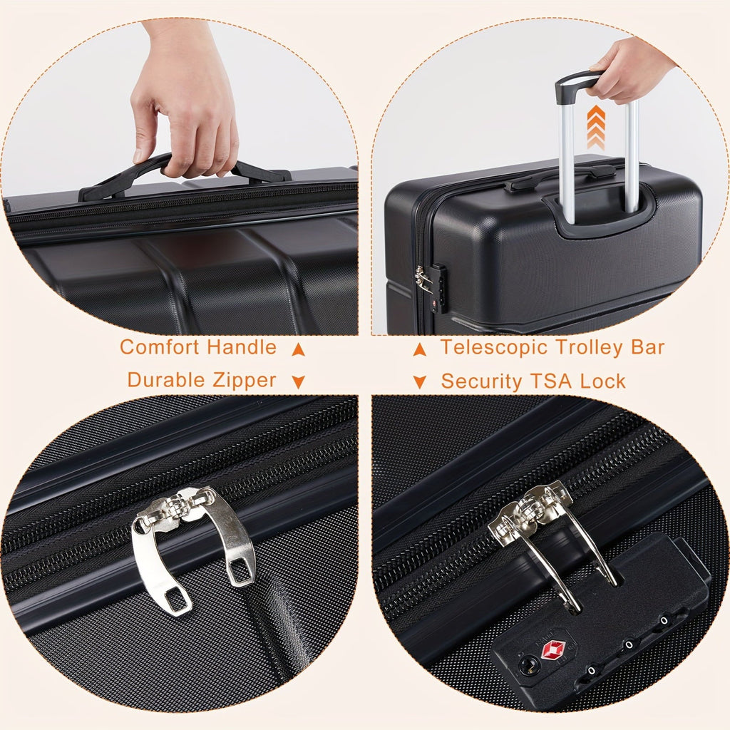 Lightweight Carry-On Trolley Suitcase –  Lock, Durable Double Spinner Wheels – Secure & Convenient Travel Case for Jetsetters