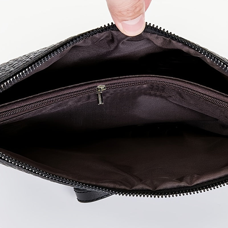 moocr Men‘s Fashion Business Clutch Bag  Tiger Head Handbag  Large Capacity Envelope Bag