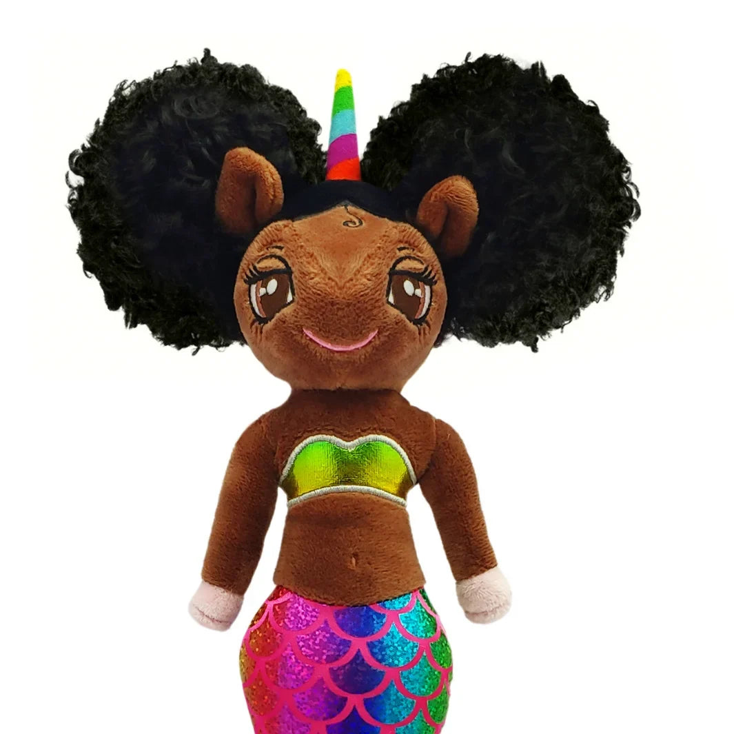 Aaliyah Mermaid Unicorn Doll with Iridescent Tail and Matching Top - 16 inch