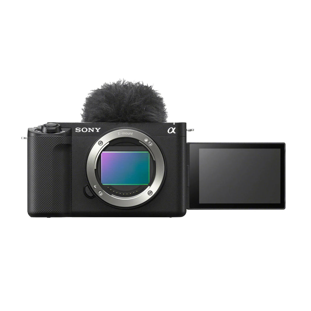 Sony Alpha - Mirrorless Camera with 50mm Lens, Grip, and Mic (Black) Kit