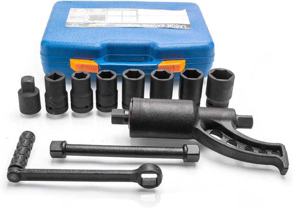 1:58 Heavy Duty Torque Multiplier Set 4800  Lug Nut torque Set Lugnut Remover with Case Labor Saving Tool 8pcs Socket Black