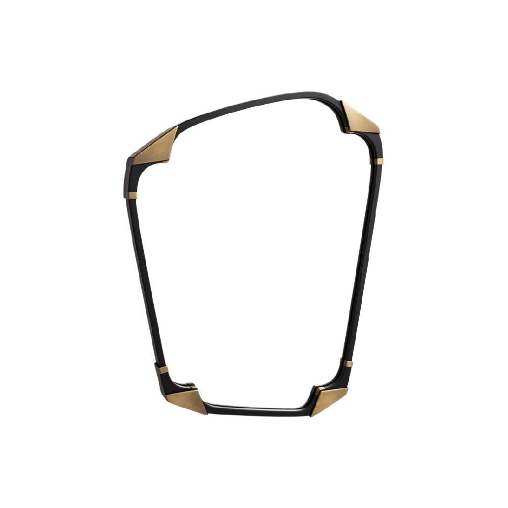 Stylish Black and Gold Frame Design with Unique Shape