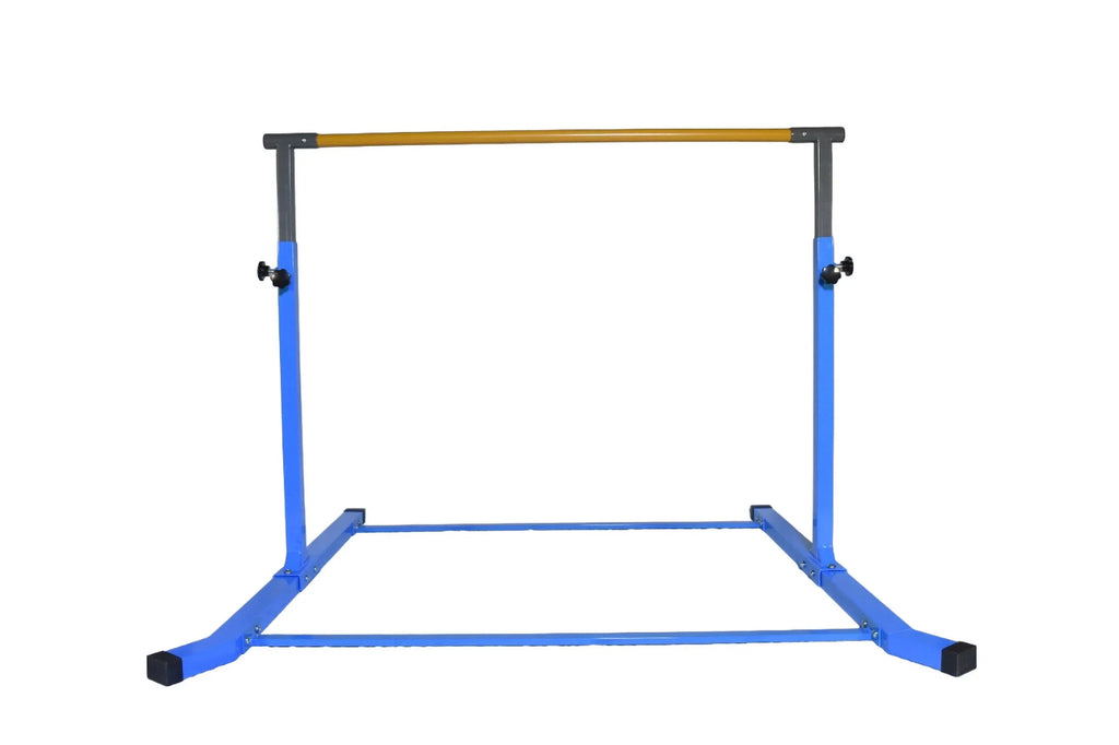 5 Star- Gymnastics Training Kip Bar for Kids, Expandable Between 3  to 5 , Adjustable Height Horizontal Bar Gymnastic Training Fitness Equipment for Home Practice Tumbling (Blue)