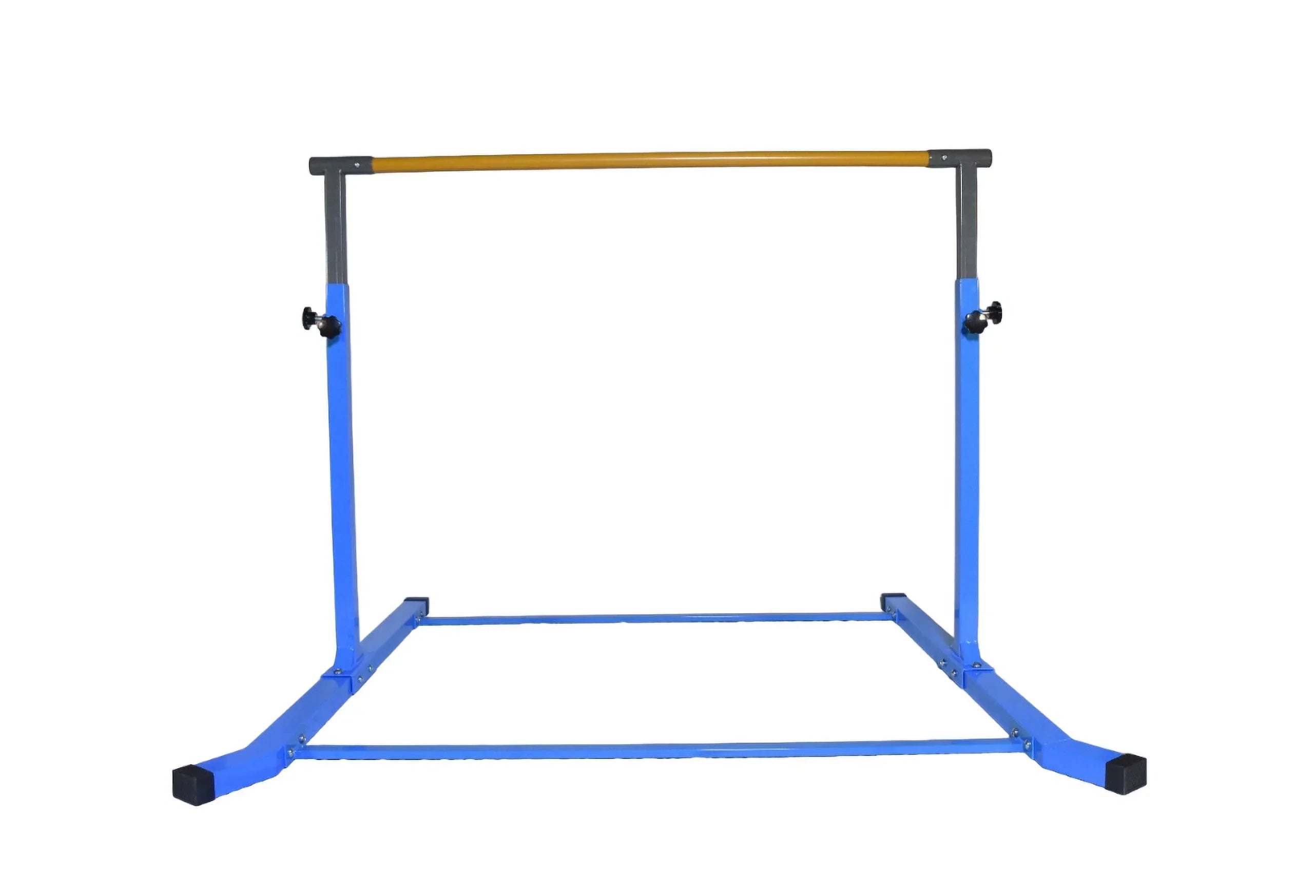 5 Star- Gymnastics Training Kip Bar for Kids, Expandable Between 3  to 5 , Adjustable Height Horizontal Bar Gymnastic Training Fitness Equipment for Home Practice Tumbling (Blue)