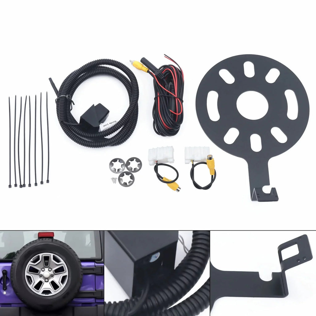 12V Backup Camera Mount Backup Rear View Spare Tire for Jeep Wrangler Jk 2007-2018