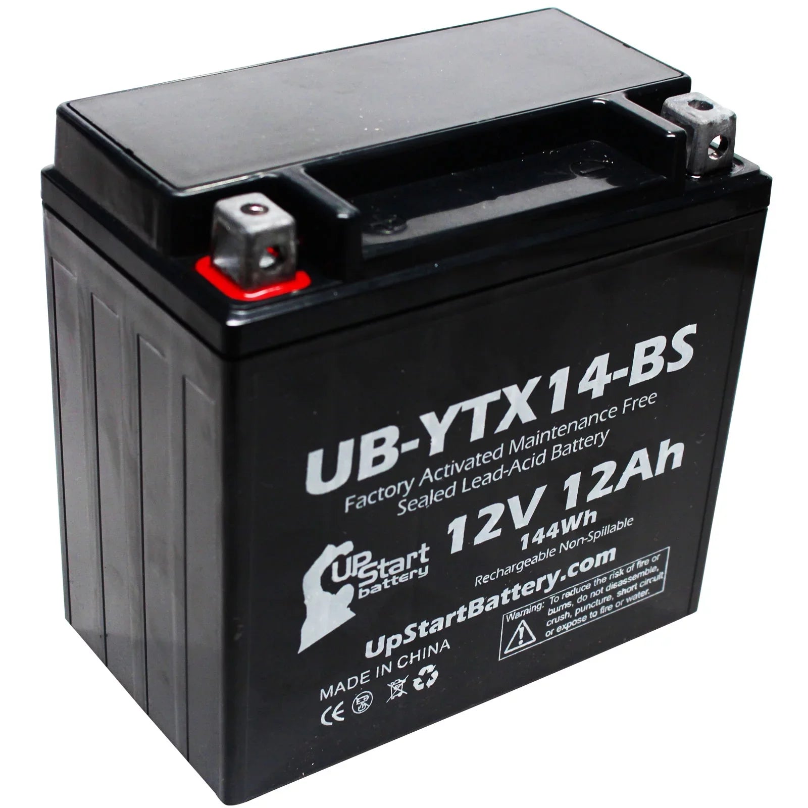 4-Pack UpStart Battery Replacement for 2012  ,  800  Factory Activated, Maintenance Free, Motorcycle Battery - 12V, 12AH, --