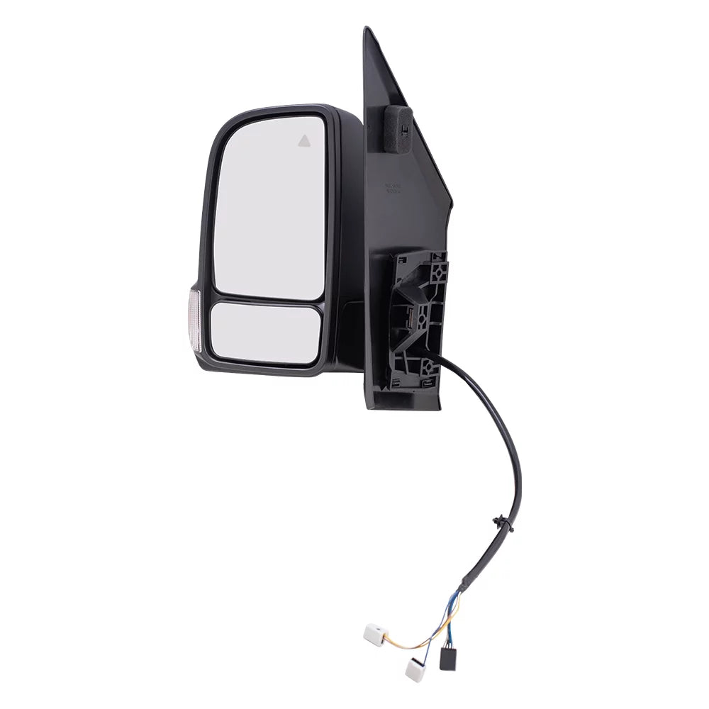 Brock Replacement Driver Side Power Mirror Textured Black with Heat, Signal, Blind Spot Detection & Manual Fold without Camera Compatible with 2019-2020 Sprinter Cargo 1500/2500/3500 (907)