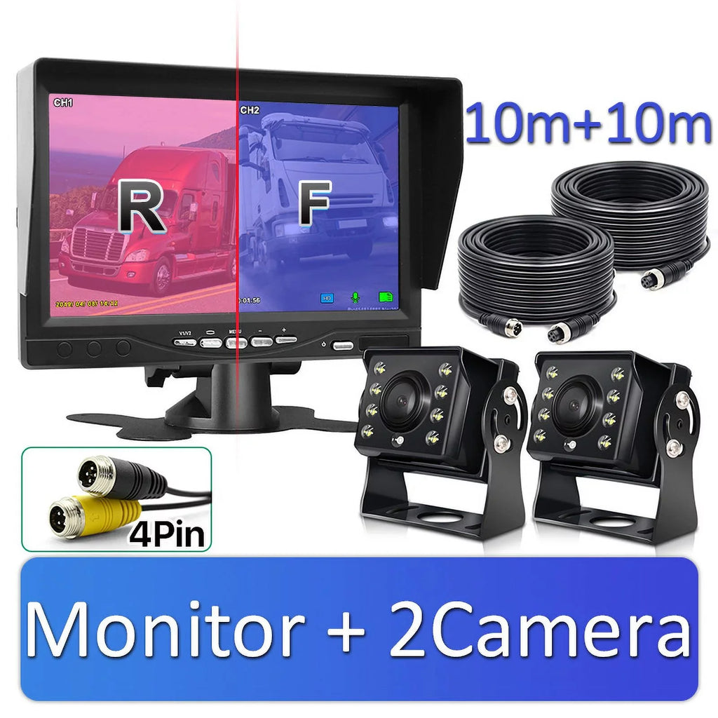 Heavy Duty Backup Camera 7" Monitor Rear View Reverse Kit for Truck Caravan Bus
