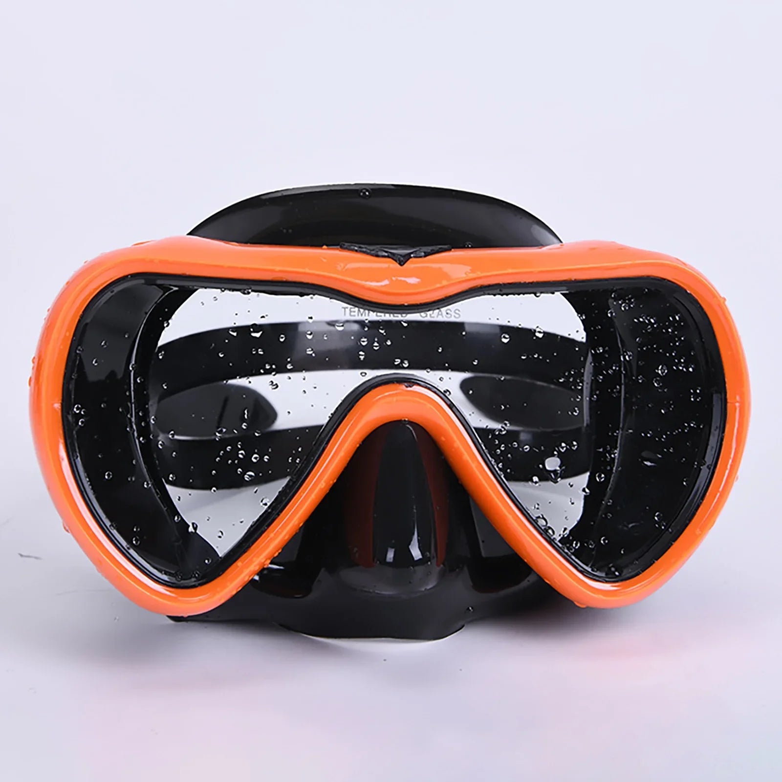 toughened Glass Single Lens Diving Goggles Adult Snorkeling Face Deep Diving Lung Silicone Divingmask Large Frame Swimming Goggles