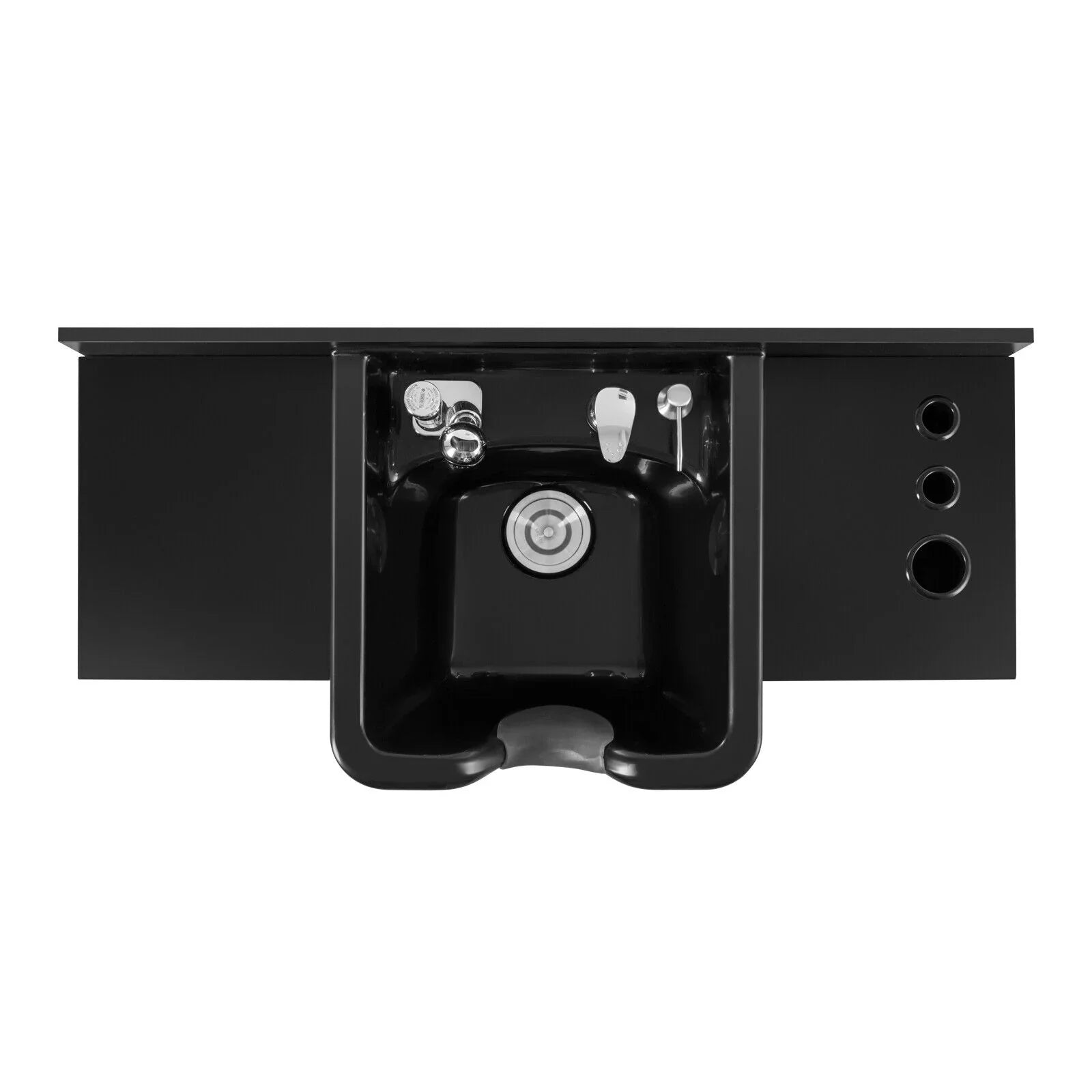 Artist hand Backwash Sink Shampoo Station Hair Salon Beauty with ,Hair Dryer Holes, Trap,Drawer(Black)