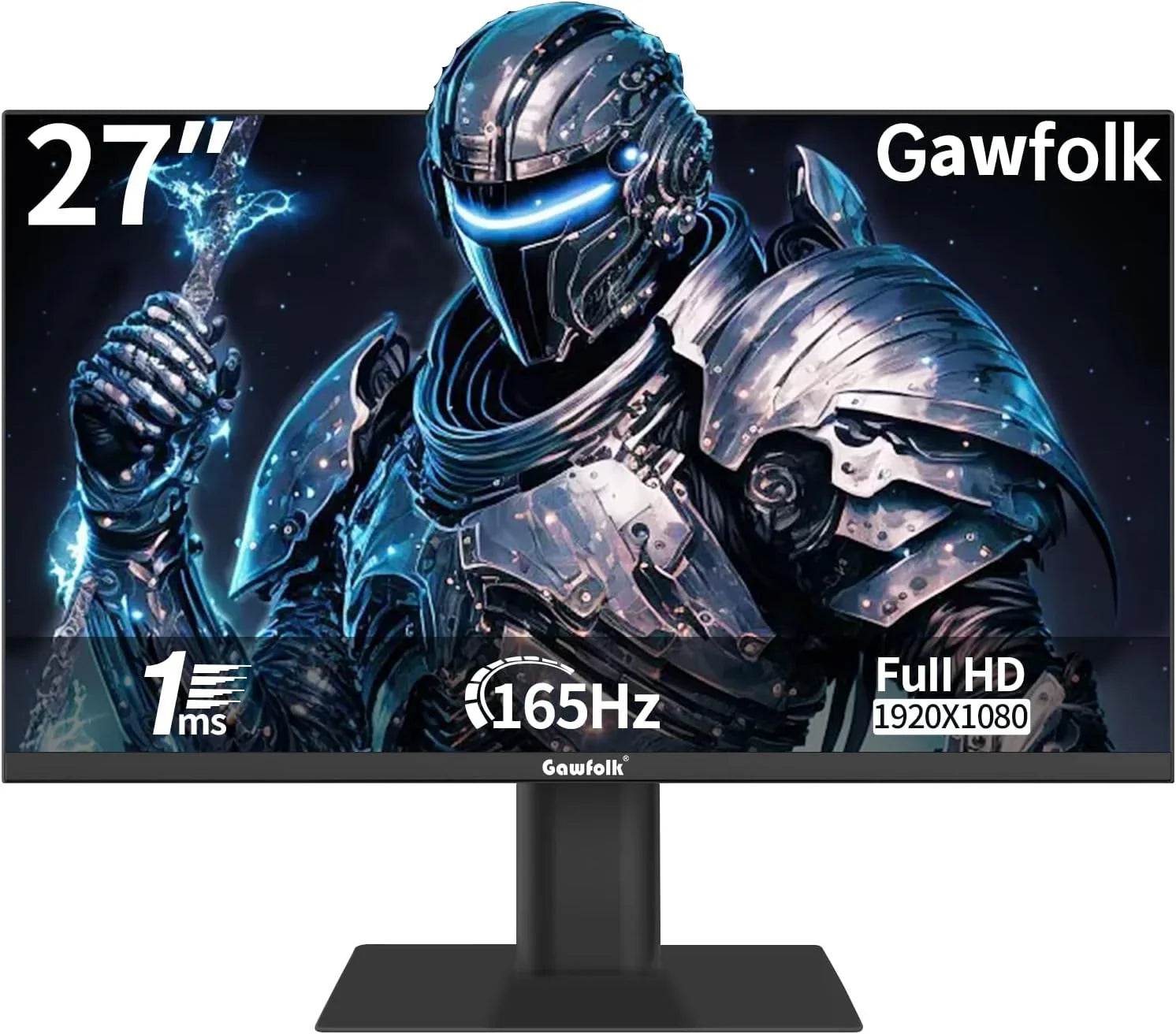 Gawfolk 27"  Gaming Monitor 165Hz, Full  1080P Bezel-less Display Supports  and  (Black)