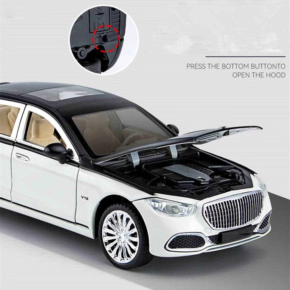 Sound & Light Alloy Metal 1/24 Car Model Gift Collection For Benz Maybach