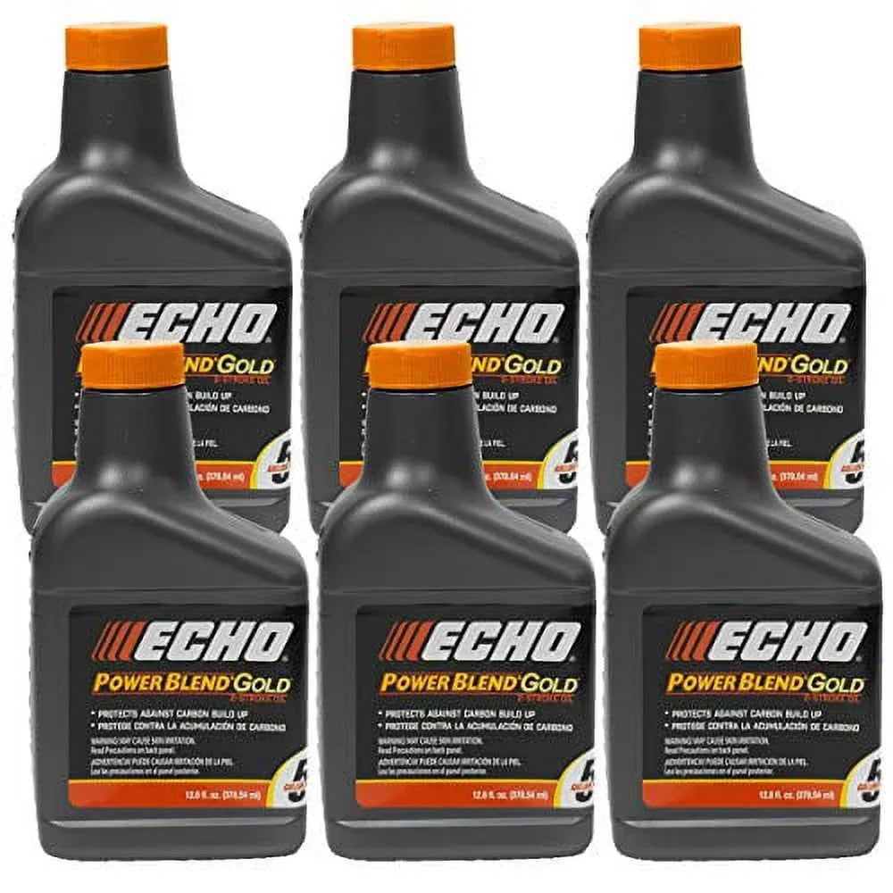 6 Pack of Echo PowerBlend Gold 2-Stroke Engine Oil 12.8 oz Bottle 50:1 Mix for 5 Gallons 6450005S-6PK