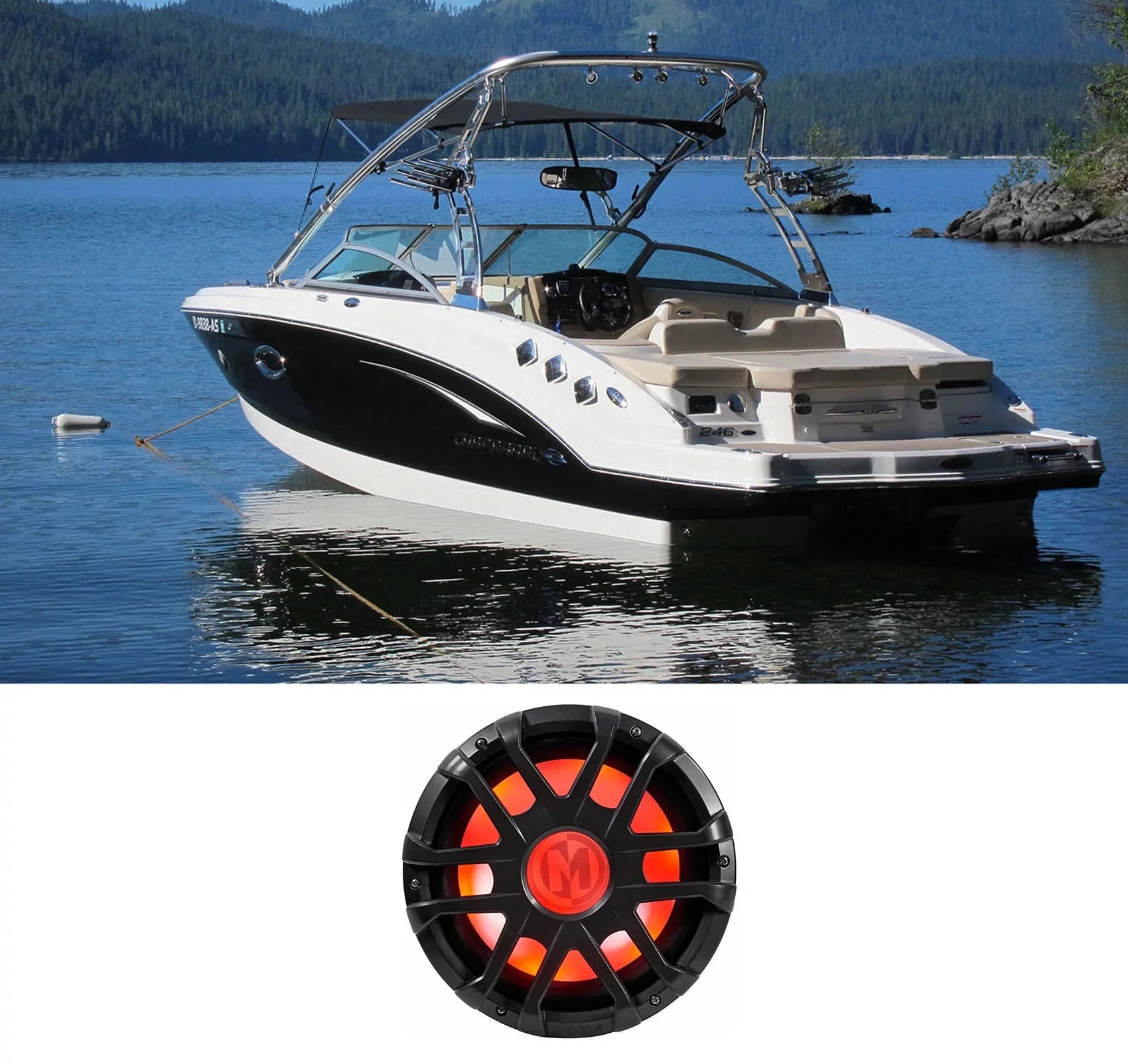 Memphis Audio  10" 500 Watt  Dual 4-Ohm Marine Subwoofer Boat Sub