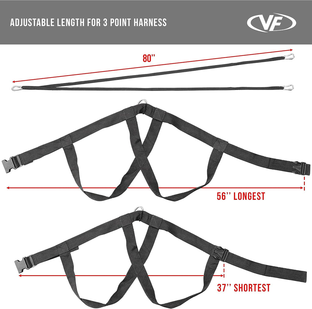 Valor Fitness - Agility Sled with Harness & Straps (Push, Pull, and Drag Sled)