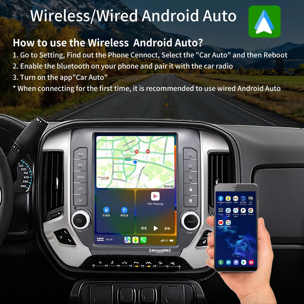 Linkswell Gen5 -style 12.1 inch Car SirusXm Raido Stereo for Chevrolet Silverado 2014-2021  2014-2019 Touch Screen Navigator Android Truck Replacement  radio 4G+64G Apple Carplay Auto
