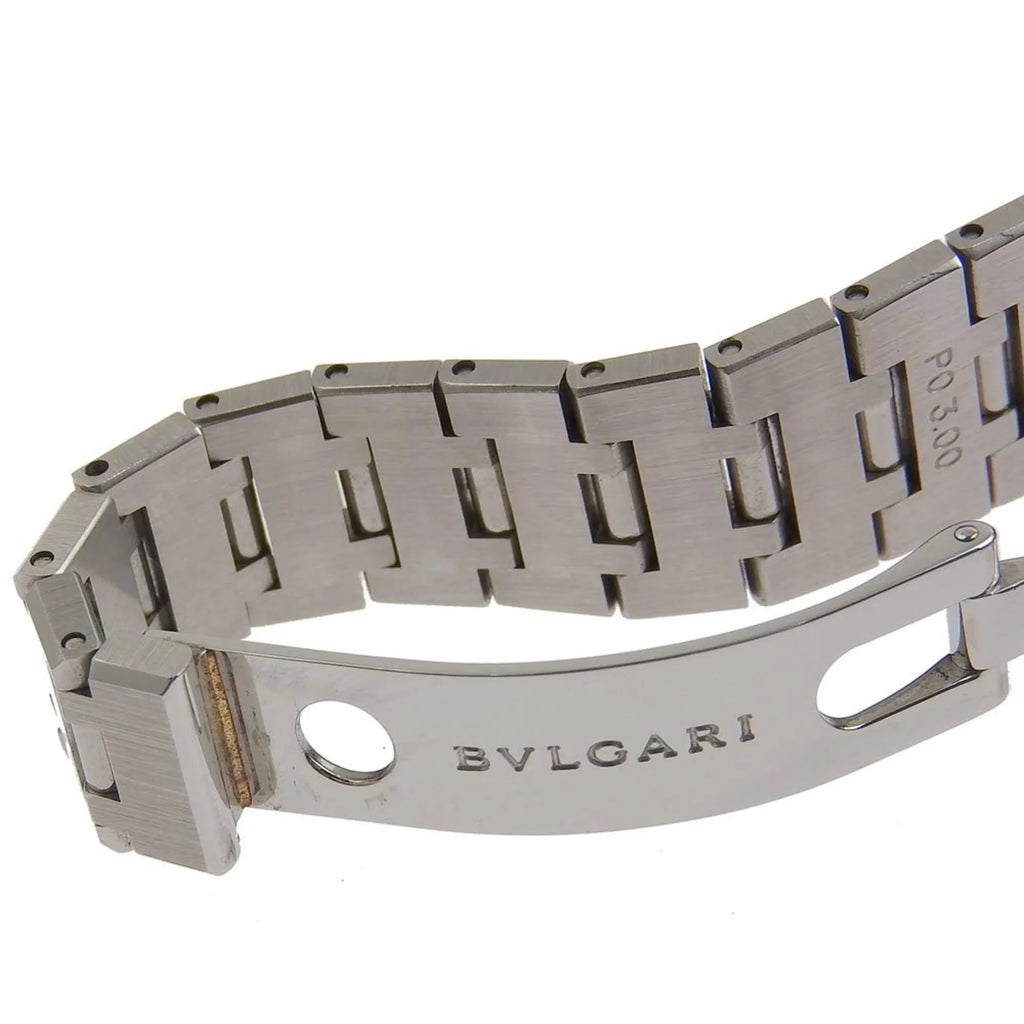 Pre-Owned  Bulgari Quadrado watch  stainless steel silver quartz analog display ladies black dial (Good)