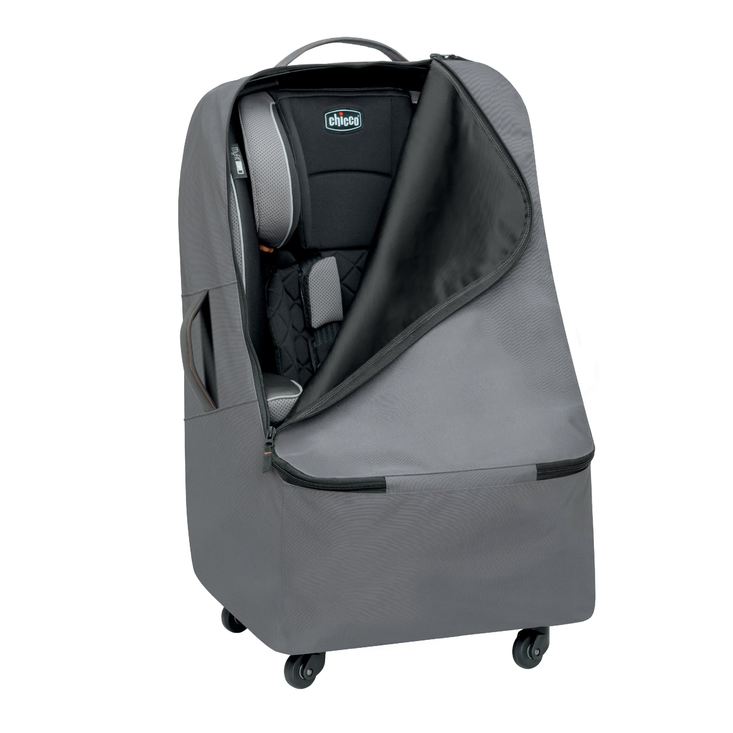 Chicco Car Seat Travel Bag with Spinner Wheels and Backpack Straps - Anthracite (Grey)
