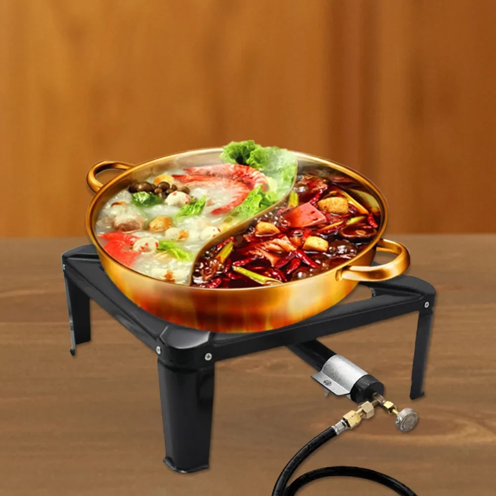 Walmeck Portable Gas Stove , Propane Stove, Cast Iron Camping Stove for Cooking Outdoors